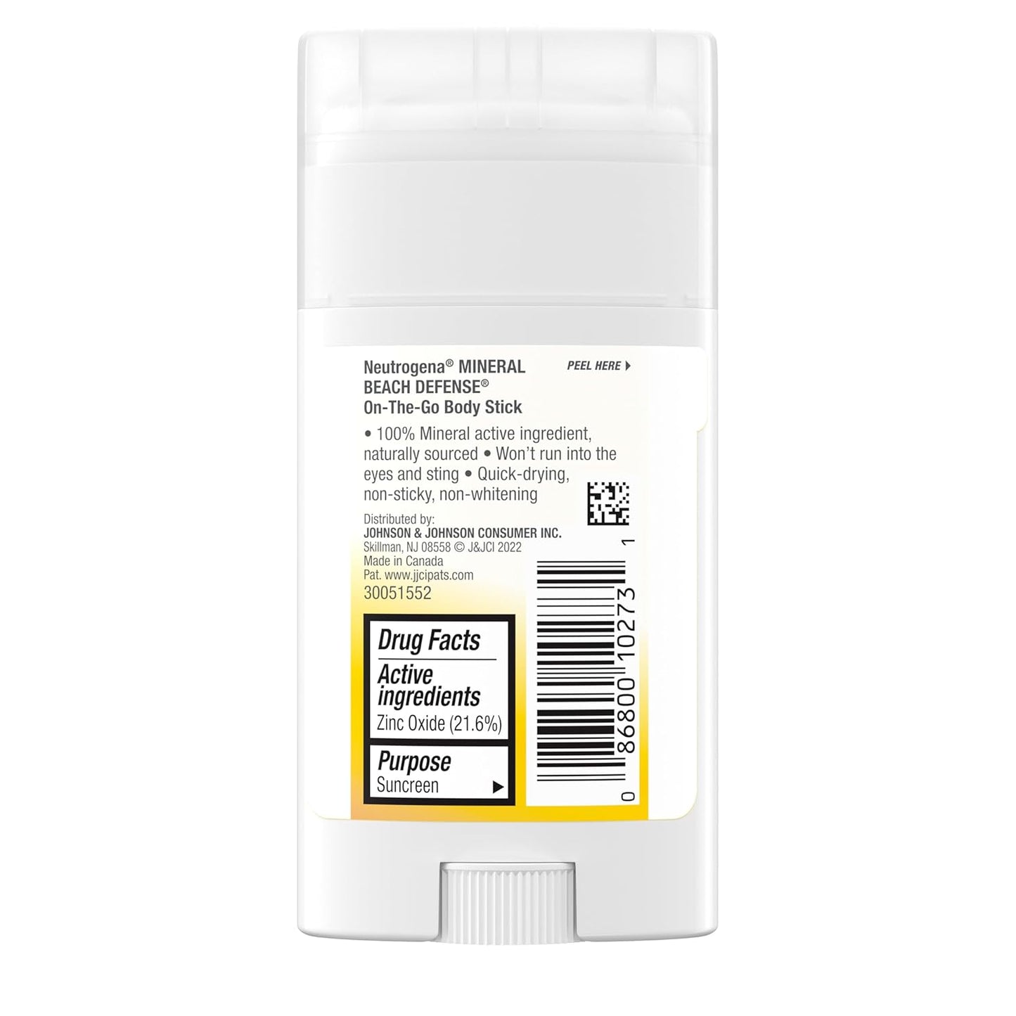 Neutrogena Purescreen+ Mineral Beach Defense On-The-Go Body Sunscreen Stick with Broad Spectrum SPF 50, Water Resistant UVA/UVB Protection, Absorbs Quickly & Dries Clear, 1.5 Oz