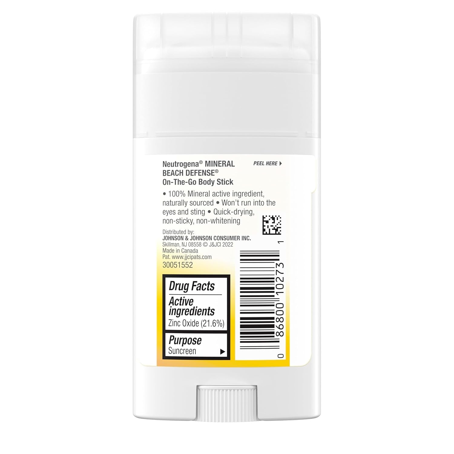 Neutrogena Purescreen+ Mineral Beach Defense On-The-Go Body Sunscreen Stick with Broad Spectrum SPF 50, Water Resistant UVA/UVB Protection, Absorbs Quickly & Dries Clear, 1.5 Oz