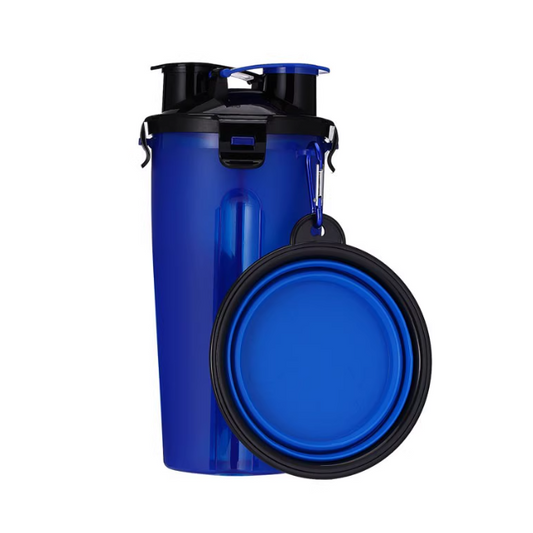 Portable Pet Travel Water and Food Bottle with Extra Bowl by Milou & Lumi